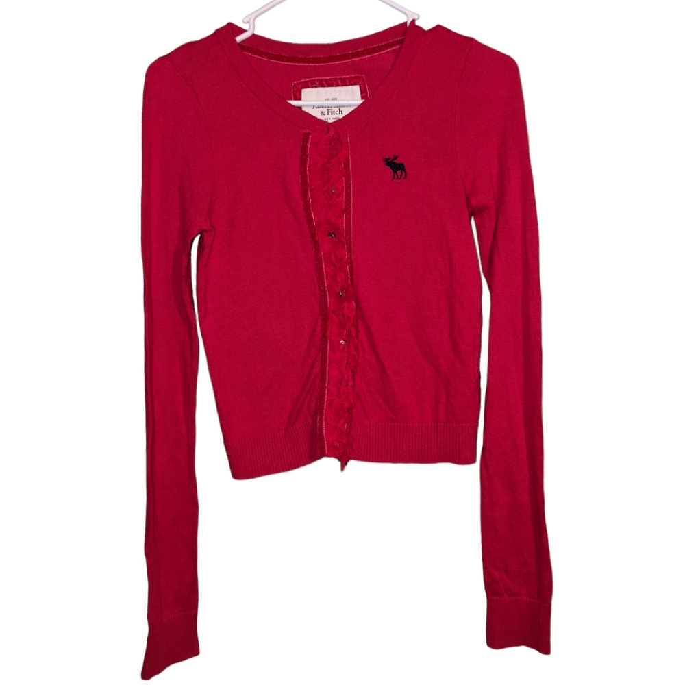 Abercrombie & Fitch Ruffle Front Cardigan Small